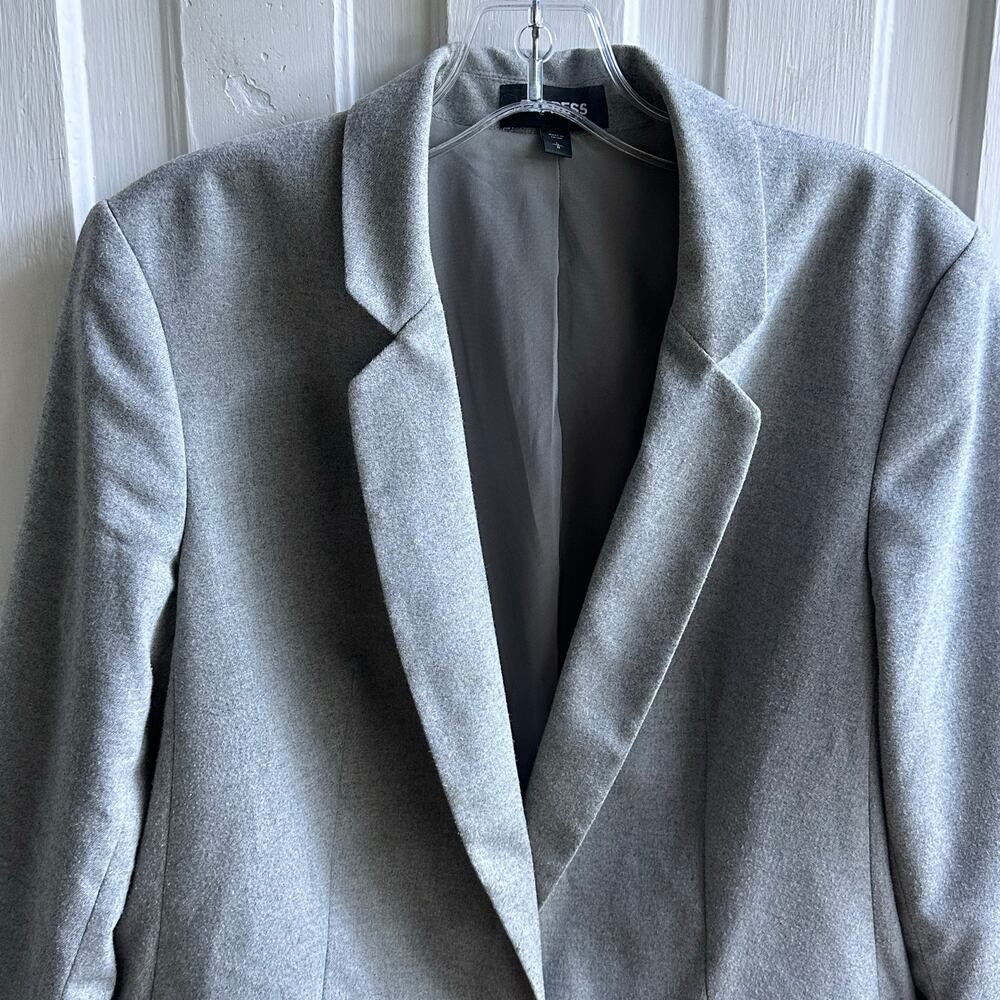Express Single Button Blazer Jacket Gray - image 3